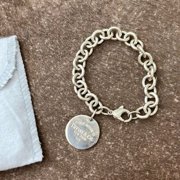 Tiffany & Co. Jewelry - Tiffany Sterling Silver Return To Circle Tag Charm Lobster Clasp Bracelet